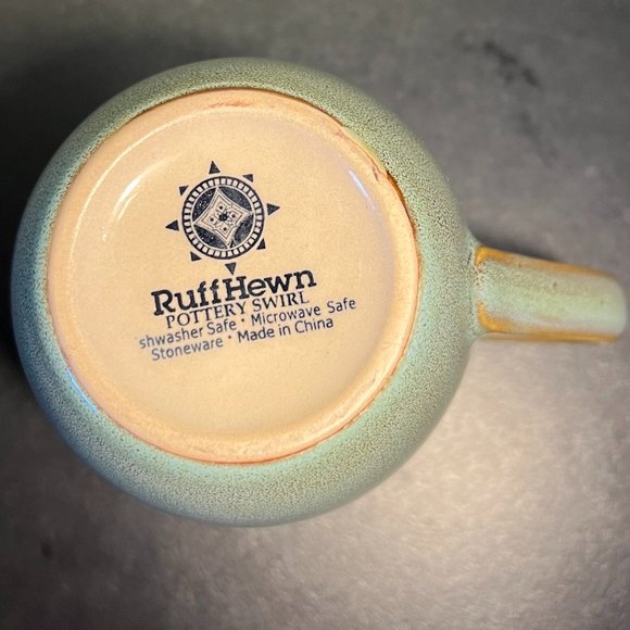 Ruff Hewn Pottery Swirl Celadon Stoneware Mug w/ Brown Highlights & Speckles - Picture 7 of 8